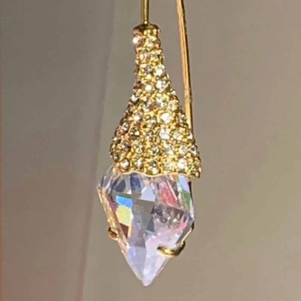 ALEXIS BITTAR NEW Infinite Shimmer Shield CZ Crystal Great Reviews Drop Earrings